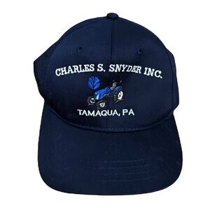 New Holland Tractor Vintage Navy Blue Embroidered Cap Hat Kids Tamaqua